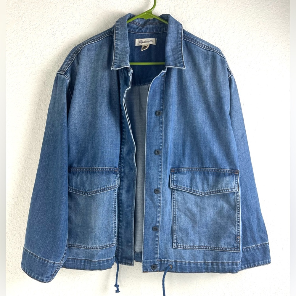 Madewell Drawstring Shirt Jean Jacket - Picture 5 of 12
